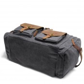 TP5 FLYTRAVELER™ torba podróżna. Bawełna i skóra naturalna - SZARA